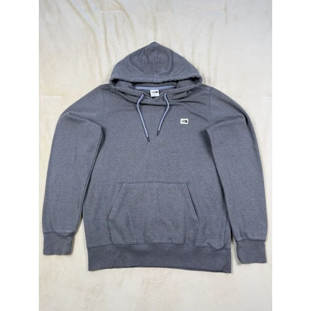 The North Face Gray Pullover Hoodie Men’s Medium Logo Fleece Sweatshirt